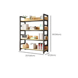 Rustic Wood Multi-Shelf Metal Frame Display Bookcase Image - 20