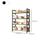 Rustic Wood Multi-Shelf Metal Frame Display Bookcase Image - 23