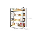 Rustic Wood Multi-Shelf Metal Frame Display Bookcase Image - 24
