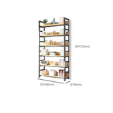 Rustic Wood Multi-Shelf Metal Frame Display Bookcase Image - 32