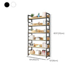 Rustic Wood Multi-Shelf Metal Frame Display Bookcase Image - 37