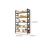 Rustic Wood Multi-Shelf Metal Frame Display Bookcase Image - 40