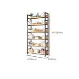Rustic Wood Multi-Shelf Metal Frame Display Bookcase Image - 44
