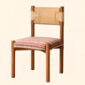 Rustic Wood Woven Rope Open Back Armless Dining Chair Image - 3