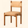 Rustic Wood Woven Rope Open Back Armless Dining Chair Image - 5