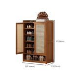 Rustic Wooden Cabinet Brown Large Shoe Storage Unit #size