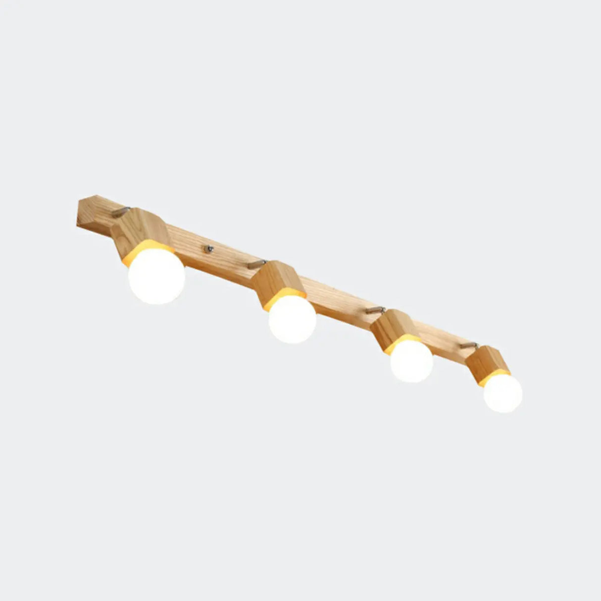 Rustic Wooden Geometric 3-Light Vanity Sconce Light Image - 16