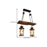 Rustic Wooden Lantern Kitchen Island Chandelier Light Image - 20