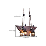 Rustic Wooden Lantern Kitchen Island Chandelier Light Image - 21