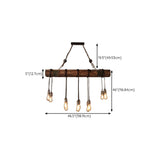 Rustic Wooden Lantern Kitchen Island Chandelier Light Image - 23