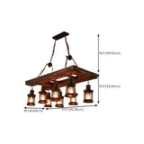 Rustic Wooden Lantern Kitchen Island Chandelier Light Image - 24