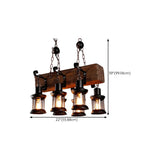 Rustic Wooden Lantern Kitchen Island Chandelier Light Image - 25