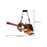 Rustic Wooden Lantern Kitchen Island Chandelier Light Image - 26