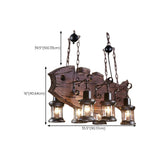 Rustic Wooden Lantern Kitchen Island Chandelier Light Image - 27
