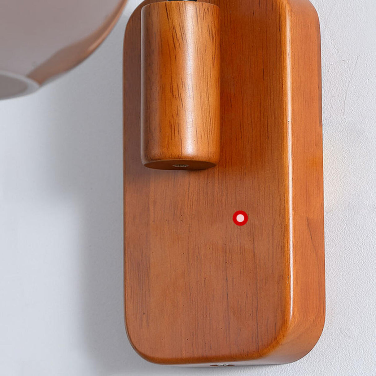 Rustic Wooden Milk Glass Drum Wall Sconce Light Image - 11