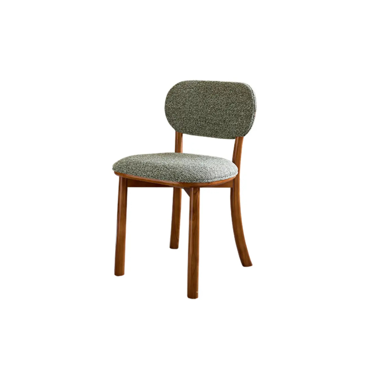 Rustic Woven Upholstered Open Back Wood Frame Dining Chair Image - 15
