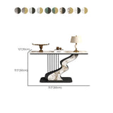 S-Curve Base Marble White and Gold Hallway Console Table #size