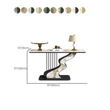 S-Curve Base Marble White and Gold Hallway Console Table Image - 22