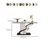 S-Curve Base Marble White and Gold Hallway Console Table Image - 23