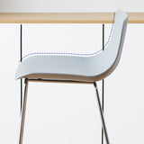 Saddle Low Back Metal Sled Base Bar Stool with Footrest Image - 11