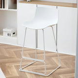 Saddle Low Back Metal Sled Base Bar Stool with Footrest Image - 13