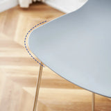 Saddle Low Back Metal Sled Base Bar Stool with Footrest Image - 14