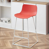 Saddle Low Back Metal Sled Base Bar Stool with Footrest Image - 17