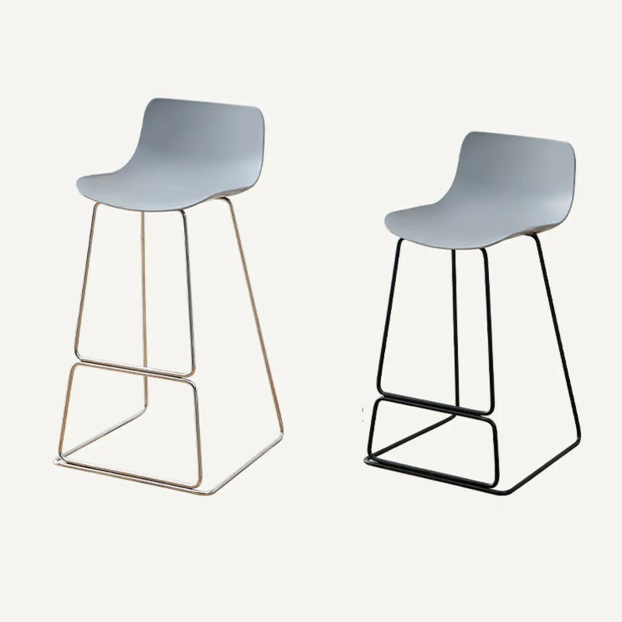 Saddle Low Back Metal Sled Base Bar Stool with Footrest Image - 19