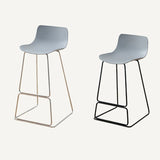 Saddle Low Back Metal Sled Base Bar Stool with Footrest Image - 19