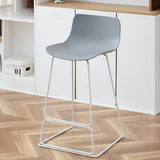 Saddle Low Back Metal Sled Base Bar Stool with Footrest Image - 21