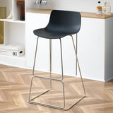 Saddle Low Back Metal Sled Base Bar Stool with Footrest Image - 24