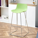 Saddle Low Back Metal Sled Base Bar Stool with Footrest Image - 28