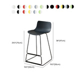 Saddle Low Back Metal Sled Base Bar Stool with Footrest #size