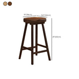 Saddle Rubberwood Backless Bar Stool with Footrest Image - 15