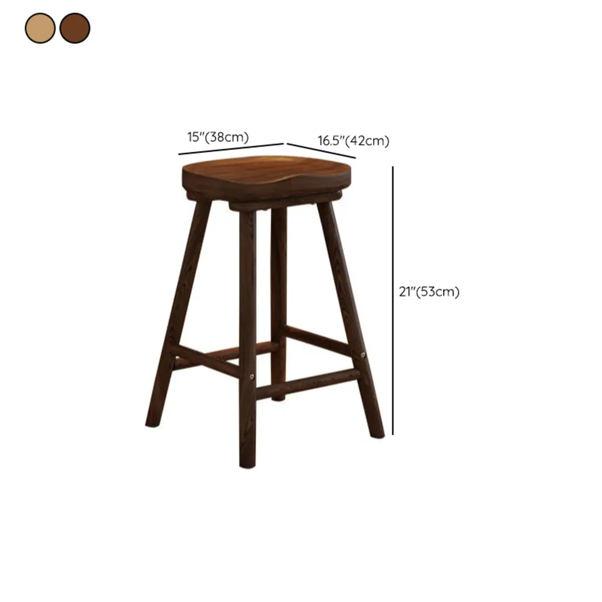 Saddle Rubberwood Backless Bar Stool with Footrest Image - 16