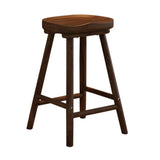 Saddle Rubberwood Backless Bar Stool with Footrest Image - 8