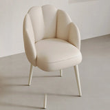 Scalloped Sloped Arm Parsons Dining Chair Off-White Image - 1