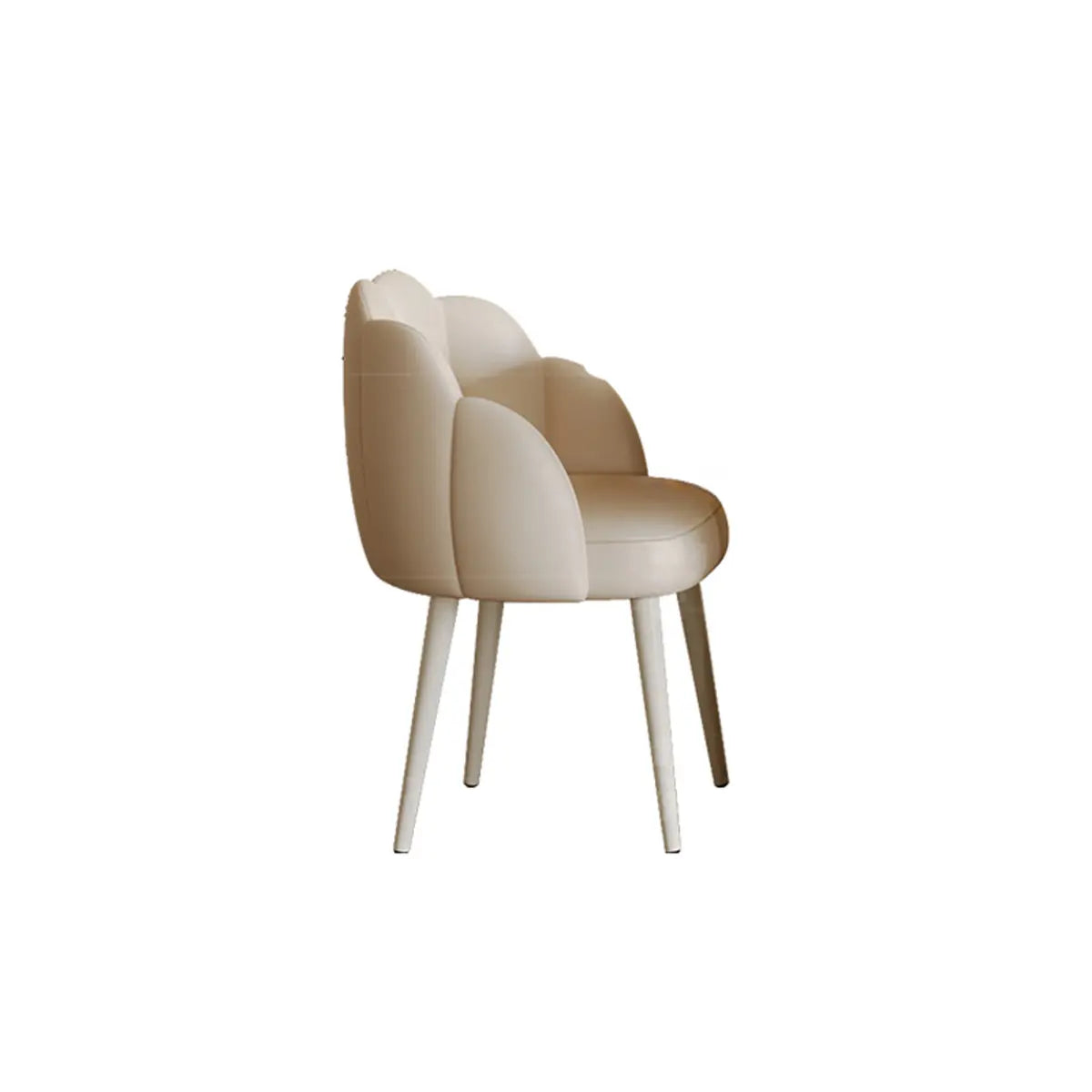 Scalloped Sloped Arm Parsons Dining Chair Off-White Image - 2