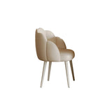 Scalloped Sloped Arm Parsons Dining Chair Off-White Image - 2