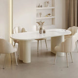 Scalloped Sloped Arm Parsons Dining Chair Off-White Image - 5