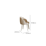 Scalloped Sloped Arm Parsons Dining Chair Off-White #size