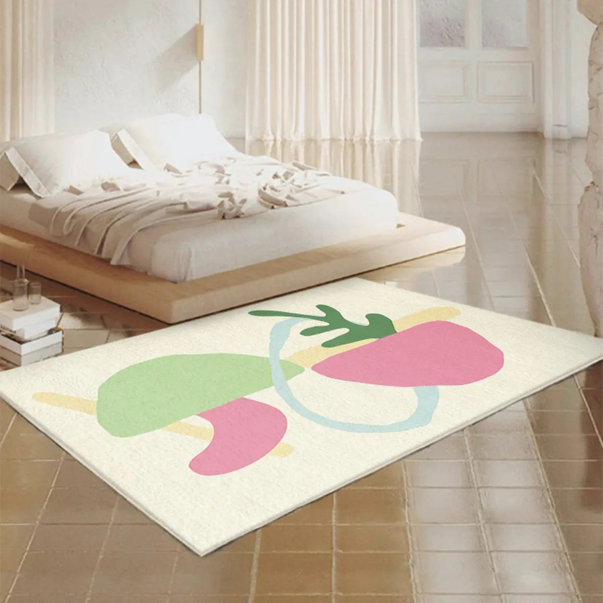 Scandi Abstract Rectangular Soft Wool Anti-Slip Area Rug Image - 11
