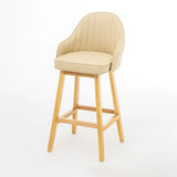 Scandi-Modern Ergonomic Upholstered Tufted Bucket Bar Stool Image - 11