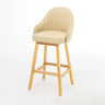 Scandi-Modern Ergonomic Upholstered Tufted Bucket Bar Stool Image - 11