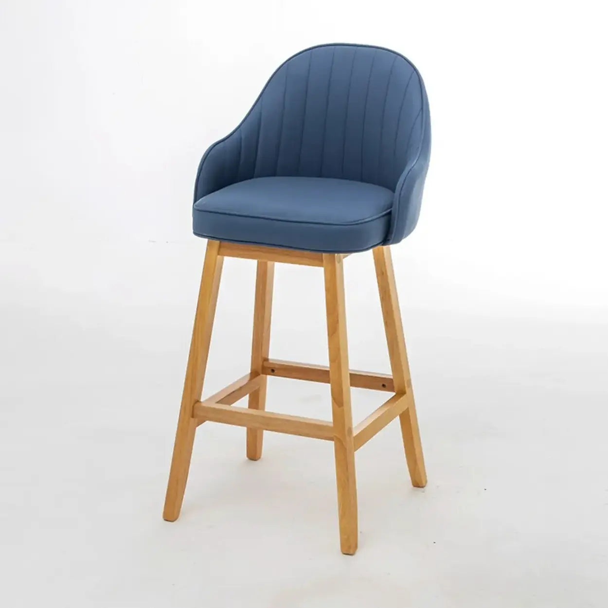 Scandi-Modern Ergonomic Upholstered Tufted Bucket Bar Stool Image - 13