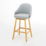 Scandi-Modern Ergonomic Upholstered Tufted Bucket Bar Stool Image - 15