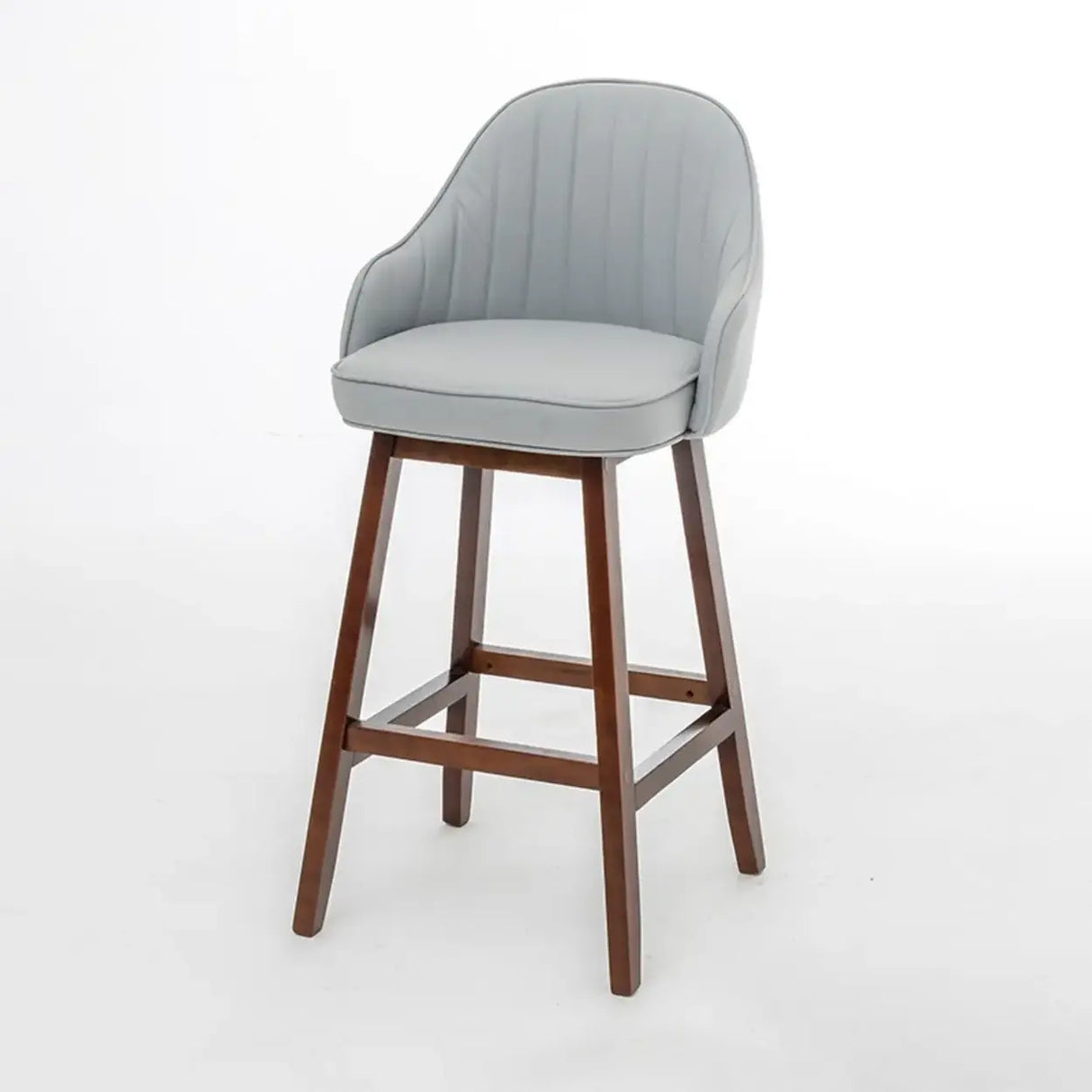 Scandi-Modern Ergonomic Upholstered Tufted Bucket Bar Stool Image - 16