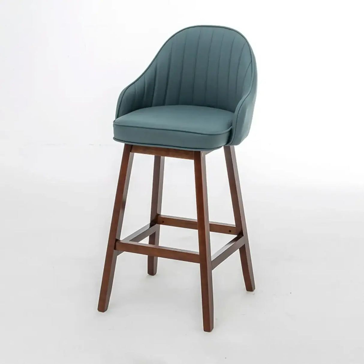 Scandi-Modern Ergonomic Upholstered Tufted Bucket Bar Stool Image - 18