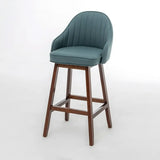 Scandi-Modern Ergonomic Upholstered Tufted Bucket Bar Stool Image - 18