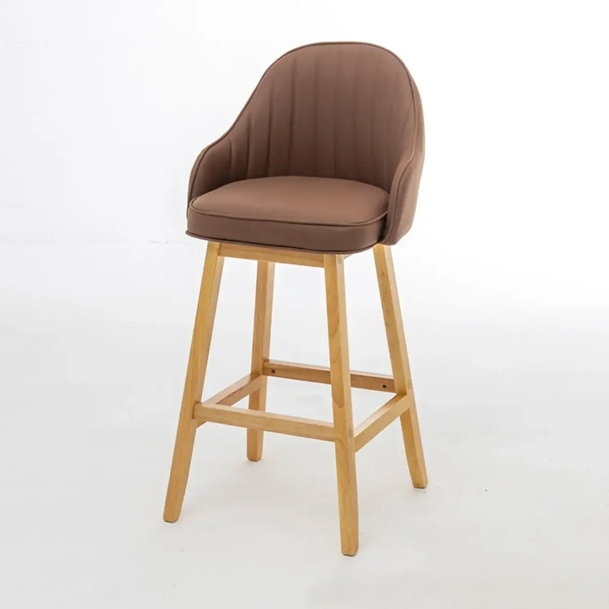 Scandi-Modern Ergonomic Upholstered Tufted Bucket Bar Stool Image - 19